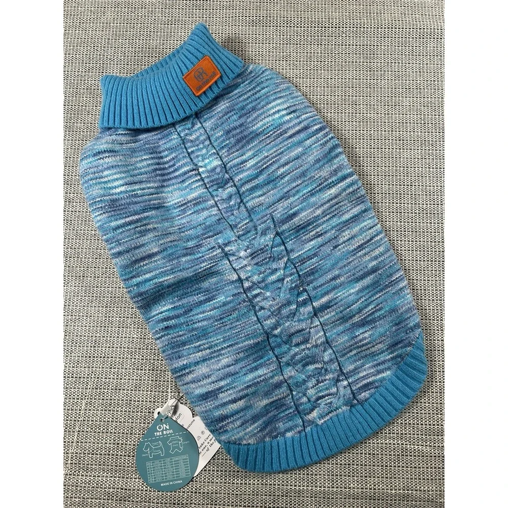 On the roll Warm Dog Sweater XL Blue Acrylic Winter Apparel‎ (20-30 Libras)